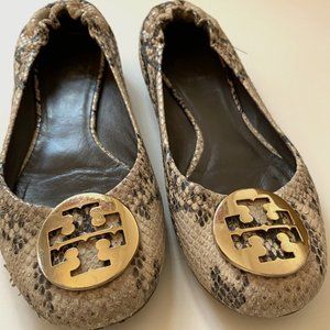 Tory Burch Snakeskin Pattern Flats